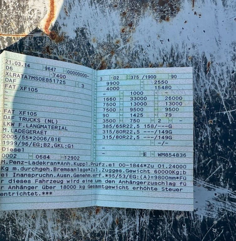 DAF 105.510 6X4 Kran Penz /Atlas Holz Crane DAF 105.510 6X4 Kran Penz /Atlas Holz Crane - Nákladné vozidlo na prepravu dreva, Auto s hydraulickou rukou: obrázok 4 DAF 105.510 6X4 Kran Penz /Atlas Holz Crane DAF 105.510 6X4 Kran Penz /Atlas Holz Crane - Nákladné vozidlo na prepravu dreva, Auto s hydraulickou rukou: obrázok 4