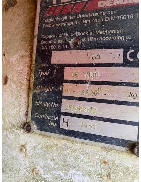 Terex Demag 160t hook block 5-sheave CC2800 / TC2800 - Hydraulická ruka pre Stavebné stroje: obrázok 5 Terex Demag 160t hook block 5-sheave CC2800 / TC2800 - Hydraulická ruka pre Stavebné stroje: obrázok 5