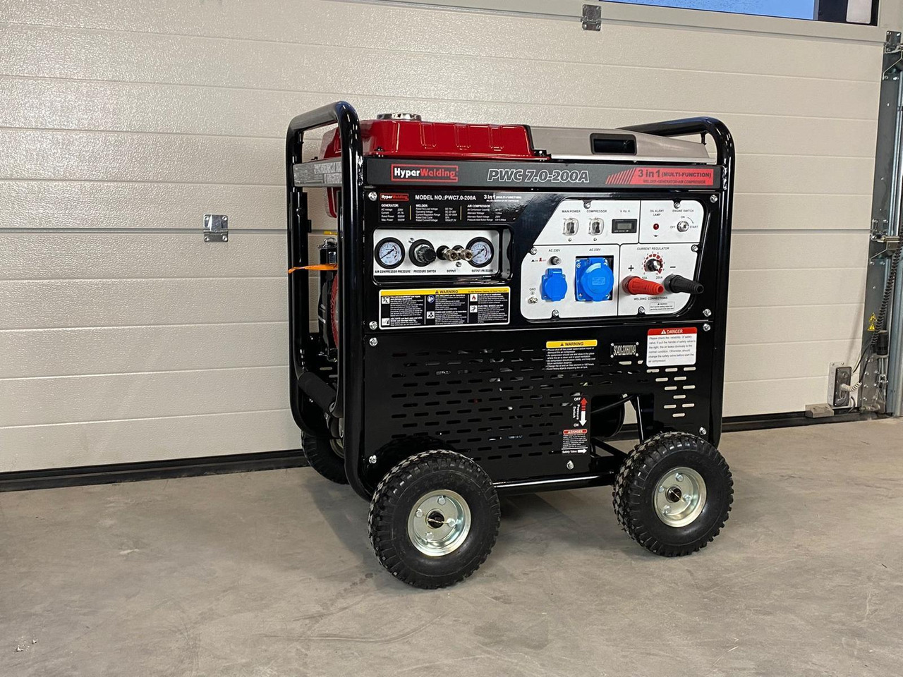 HyperWelding PWC7.0-200A 3 in 1 Multimachine (Generator, Lasapparaat en Luchtcompressor) - Vybavenie garáže/ Dielne: obrázok 1 HyperWelding PWC7.0-200A 3 in 1 Multimachine (Generator, Lasapparaat en Luchtcompressor) - Vybavenie garáže/ Dielne: obrázok 1