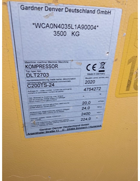 Compair C200 TS - 24 - Vzduchový kompresor: obrázok 2 Compair C200 TS - 24 - Vzduchový kompresor: obrázok 2
