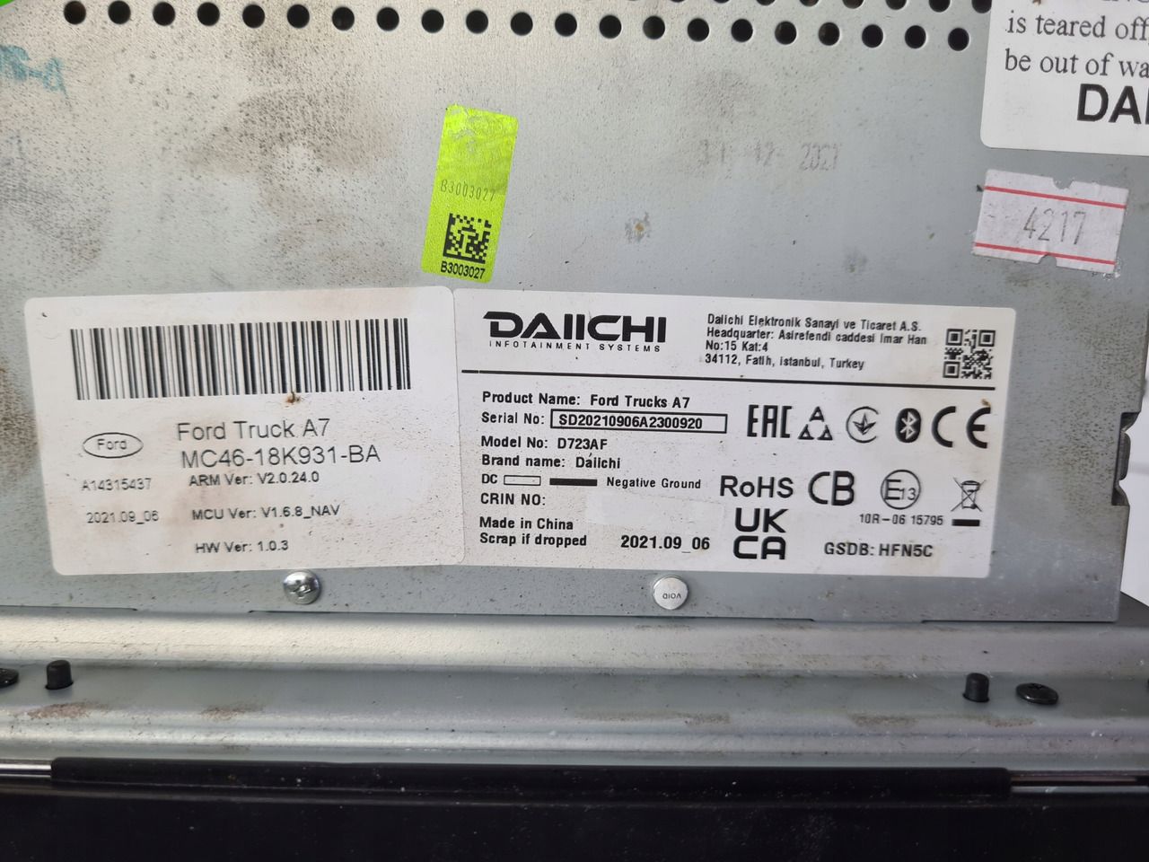 FORD WYŚWIETLACZ RADIO PANEL RADIA NAWIGACJI FORD F-MAX MC46 18K931 D723AF - Palubná doska pre Nákladné auto: obrázok 4 FORD WYŚWIETLACZ RADIO PANEL RADIA NAWIGACJI FORD F-MAX MC46 18K931 D723AF - Palubná doska pre Nákladné auto: obrázok 4