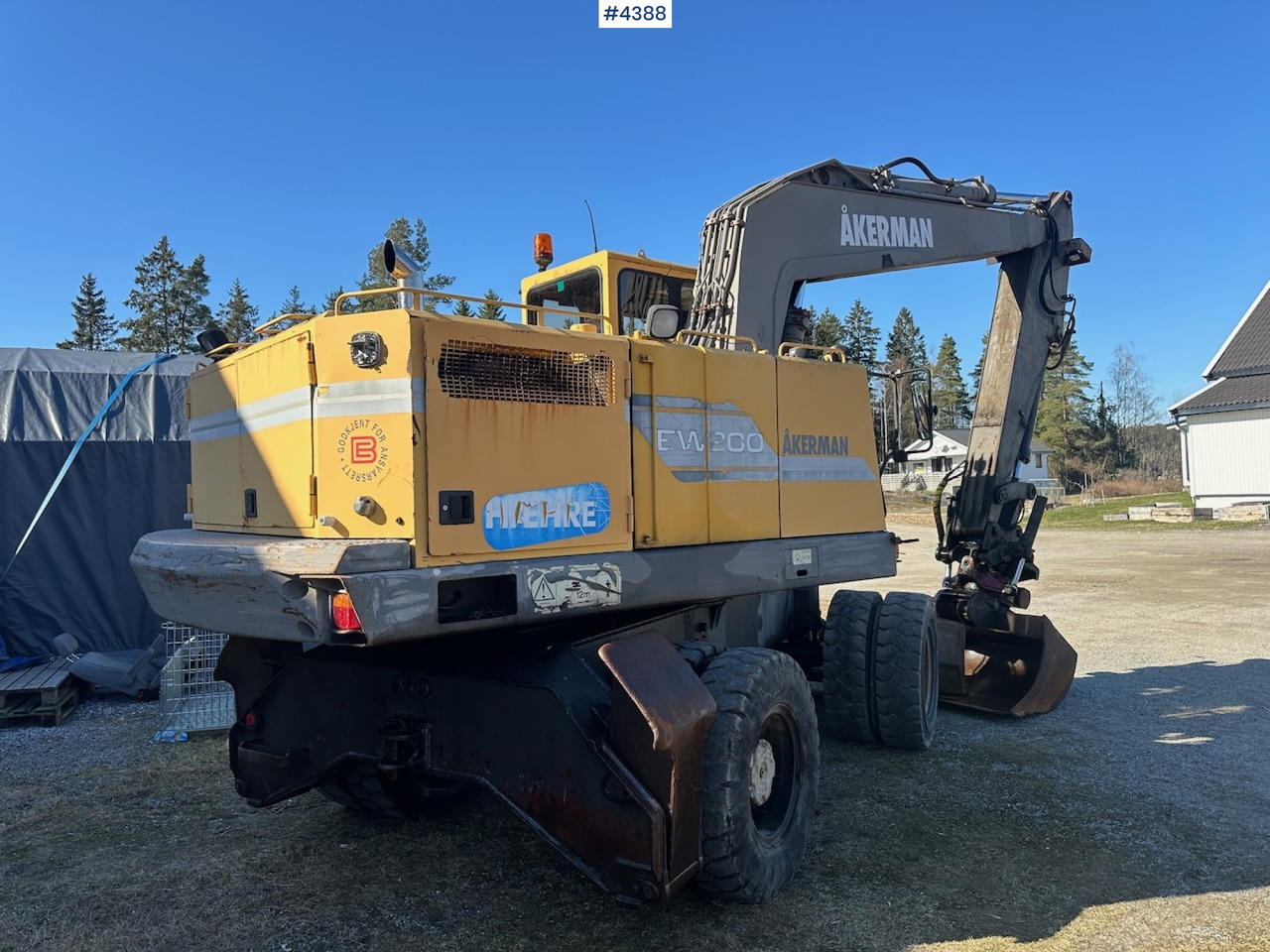 Rýpadlo 1995 Åkermann EW200 Wheel machine w/ grading bucket og tiltrotator. WATCH VIDEO.: obrázok 9