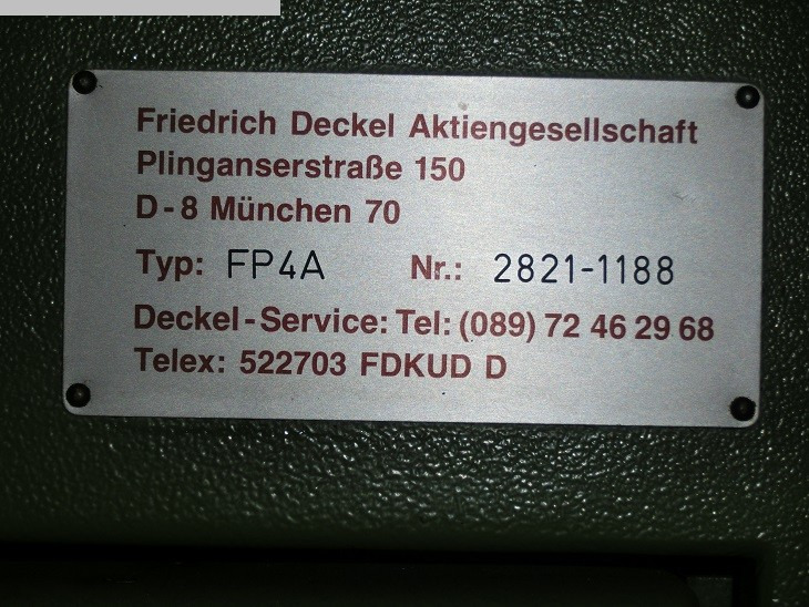 DECKEL FB4A - Frézka na kov: obrázok 4 DECKEL FB4A - Frézka na kov: obrázok 4
