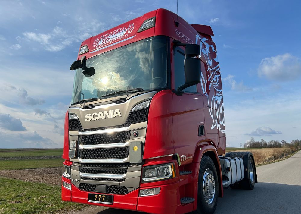 Ťahač Scania R450 FULL ADR RETARDER ALUFELGI z Niemiec od jedynego właściciela ! HYDRAULIKA spod beczki spożywczej ! / do wywrotu ruchomej podłogi beczki TOP TOP TOP OKAZJA: obrázok 1