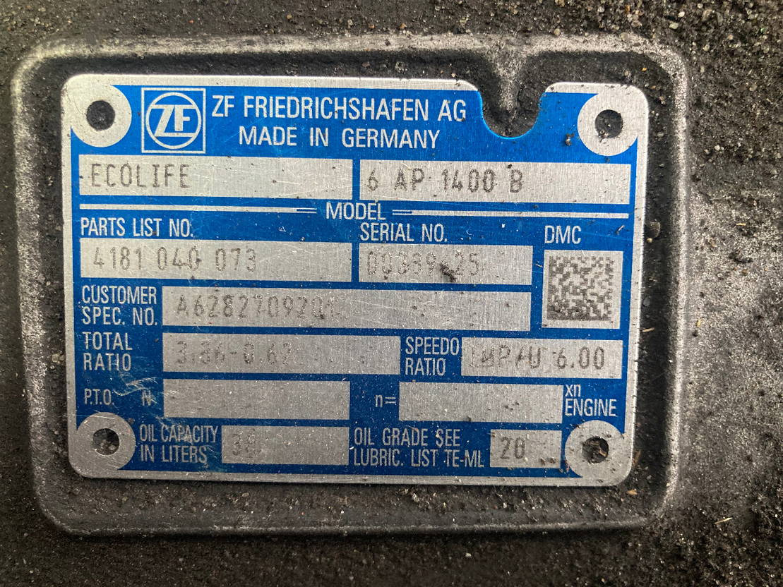 ZF Getriebe ZF 6 AP 1400 B Ecolife 4181040073 A6282709201 6AP1400B - Prevodovka pre Autobus: obrázok 2 ZF Getriebe ZF 6 AP 1400 B Ecolife 4181040073 A6282709201 6AP1400B - Prevodovka pre Autobus: obrázok 2