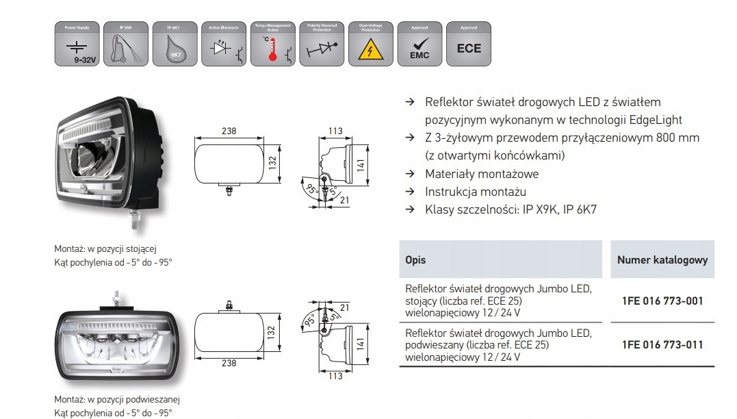 Nový Svetlo/ Osvetlenia Hella HALOGEN DALEKOSIĘŻNY FULL LED HELLA JUMBO 1FE 016 773-001 1546063: obrázok 10