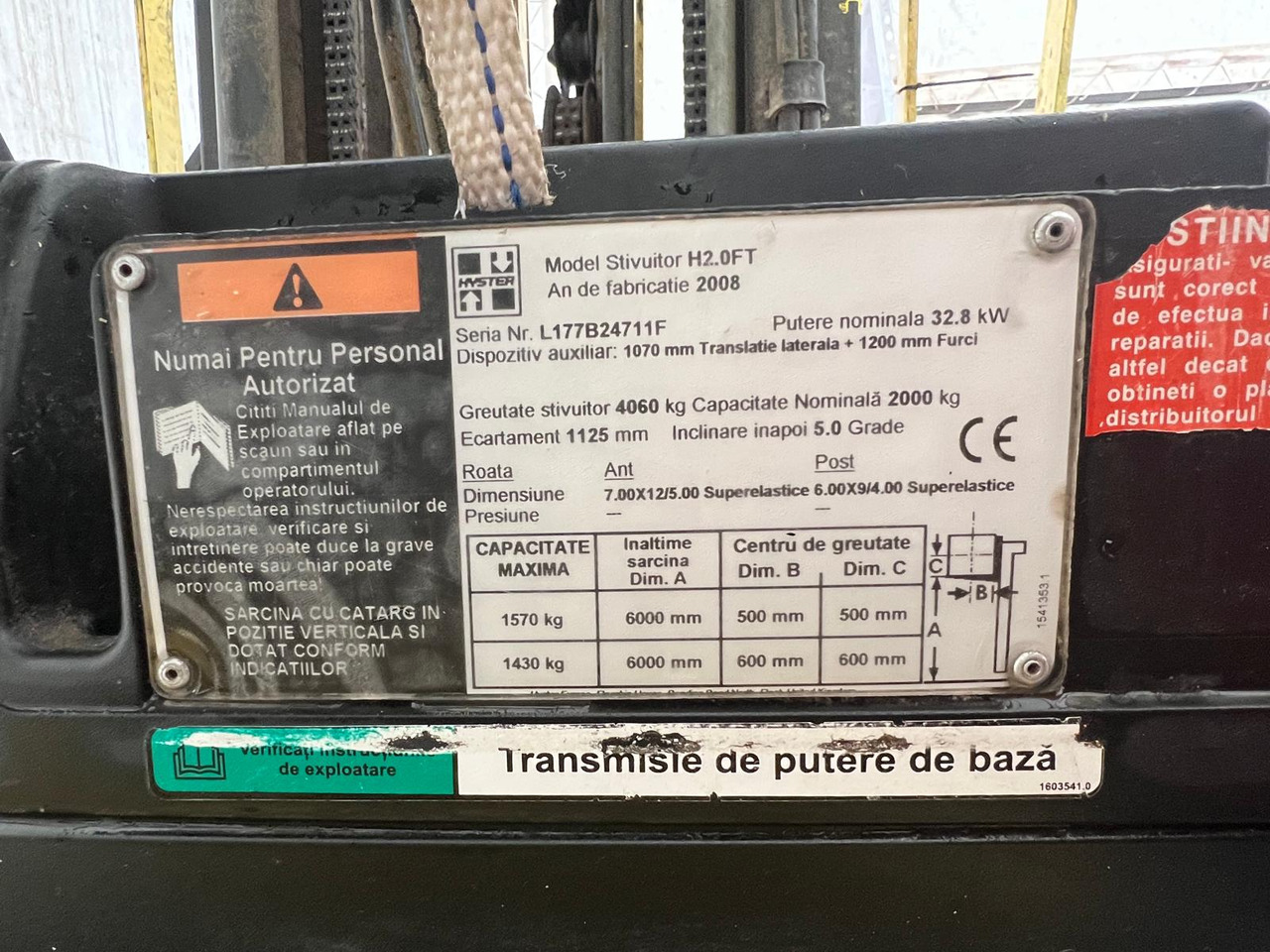 Hyster H2.0 A forklift - Plynový vysokozdvižný vozík: obrázok 3 Hyster H2.0 A forklift - Plynový vysokozdvižný vozík: obrázok 3