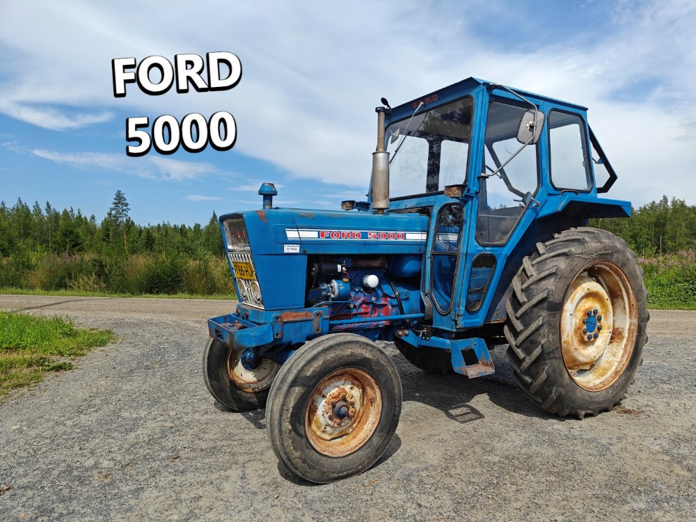 FORD 5000 traktori alkuperäiskuntoinen, Hara hytillä ja paljon hydrauliikkaa, katso video! - Traktor: obrázok 1 FORD 5000 traktori alkuperäiskuntoinen, Hara hytillä ja paljon hydrauliikkaa, katso video! - Traktor: obrázok 1