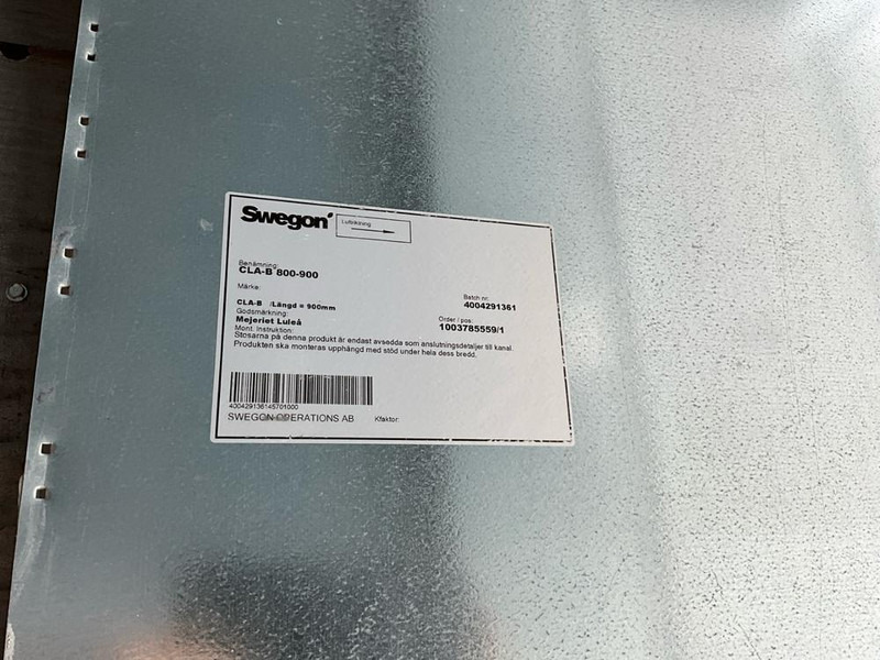 Swegon CLA B 800-900 - Pásový dopravník: obrázok 5 Swegon CLA B 800-900 - Pásový dopravník: obrázok 5