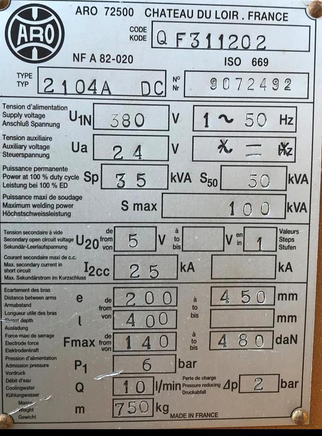Punktschweißmaschine ARO - Zváracia technika: obrázok 3 Punktschweißmaschine ARO - Zváracia technika: obrázok 3