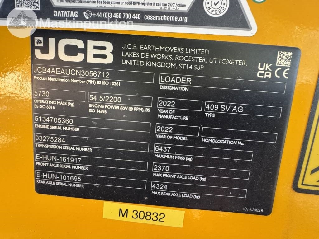 Kolesový nakladač JCB 409: obrázok 12