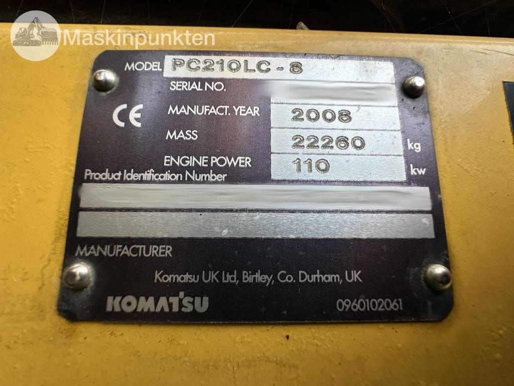 Pásové rýpadlo Komatsu PC 210 LC-8: obrázok 37