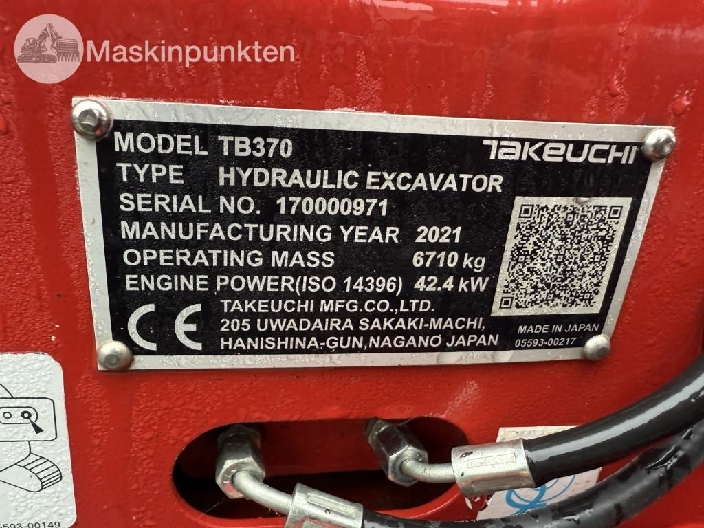 Takeuchi TB 370 - Pásové rýpadlo: obrázok 5 Takeuchi TB 370 - Pásové rýpadlo: obrázok 5