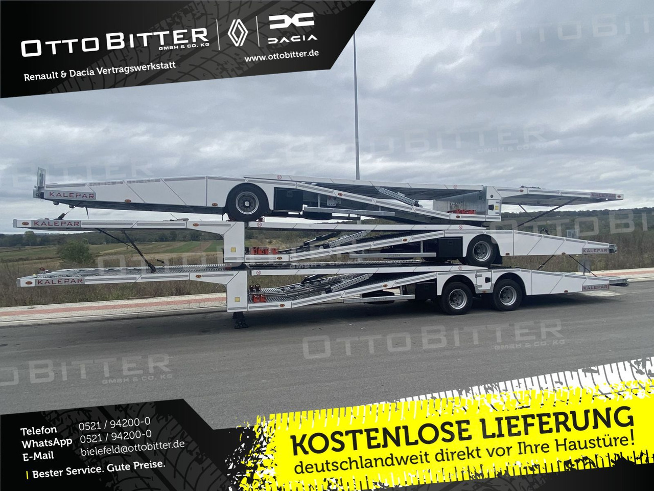 KALEPAR KLP119V4 4er-Autotransporter 1xAchse VDI - Náves prepravník áut: obrázok 1 KALEPAR KLP119V4 4er-Autotransporter 1xAchse VDI - Náves prepravník áut: obrázok 1