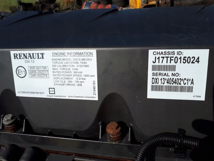 Renault DXI13 480 EURO 5 EEV truck - Motor pre Nákladné auto: obrázok 2 Renault DXI13 480 EURO 5 EEV truck - Motor pre Nákladné auto: obrázok 2
