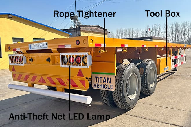 TITAN 2 Axle 40 Ft Flatbed Trailer for Sale in Uganda - Plošinový/ Valníkový náves: obrázok 5 TITAN 2 Axle 40 Ft Flatbed Trailer for Sale in Uganda - Plošinový/ Valníkový náves: obrázok 5