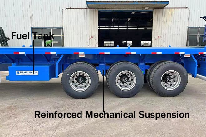 TITAN 3 Axle Flatbed Semi Trailer Manufacturers for Sale in Ghana - Plošinový/ Valníkový náves: obrázok 3 TITAN 3 Axle Flatbed Semi Trailer Manufacturers for Sale in Ghana - Plošinový/ Valníkový náves: obrázok 3