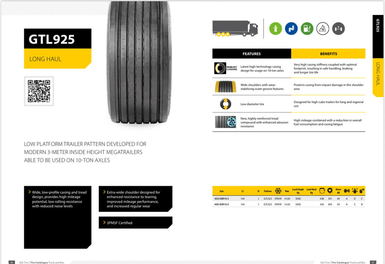 GITI 435 / 50 R 22,5 - Pneumatika pre Príves: obrázok 1 GITI 435 / 50 R 22,5 - Pneumatika pre Príves: obrázok 1