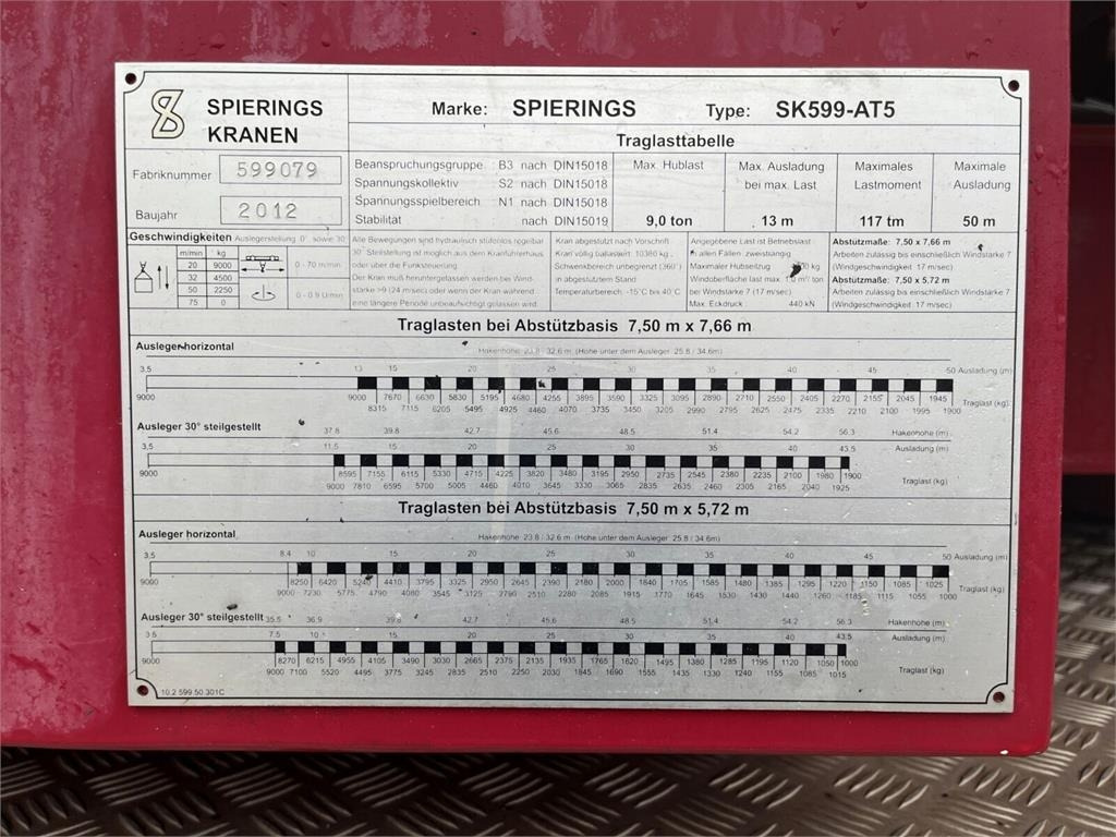 Rýchlostaviteľný žeriav Spierings SK 599: obrázok 9