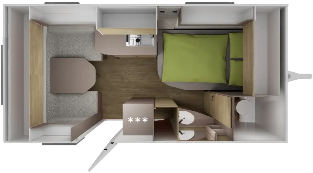 Wohnwagen NEXT 380 AKS, NXtec 1.3, NXcom - Obytný príves: obrázok 2 Wohnwagen NEXT 380 AKS, NXtec 1.3, NXcom - Obytný príves: obrázok 2