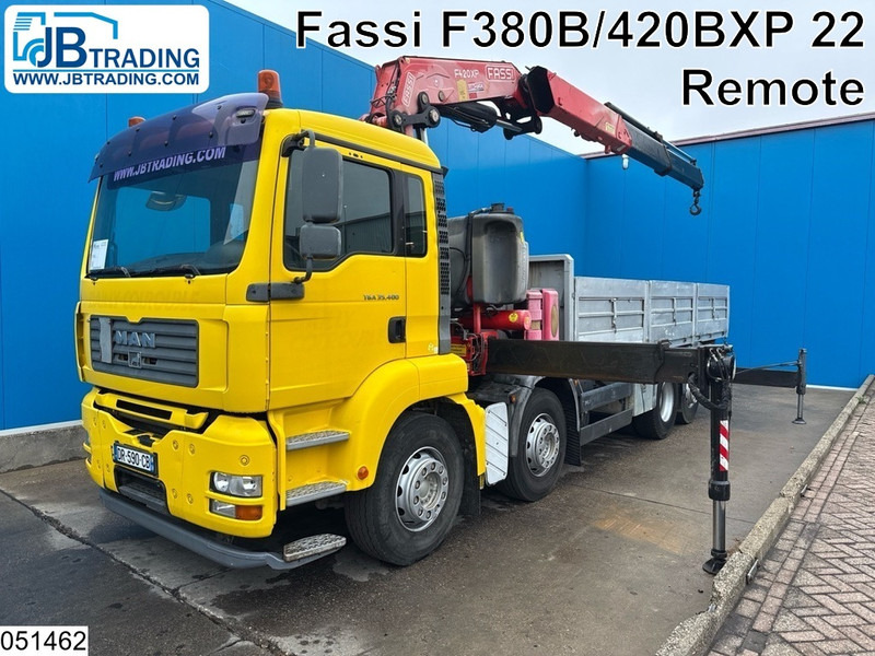 MAN TGA 35 400 8x2, Handgeschakeld, Fassi, Remote - Valníkový/ Plošinový nákladný automobil, Auto s hydraulickou rukou: obrázok 1 MAN TGA 35 400 8x2, Handgeschakeld, Fassi, Remote - Valníkový/ Plošinový nákladný automobil, Auto s hydraulickou rukou: obrázok 1