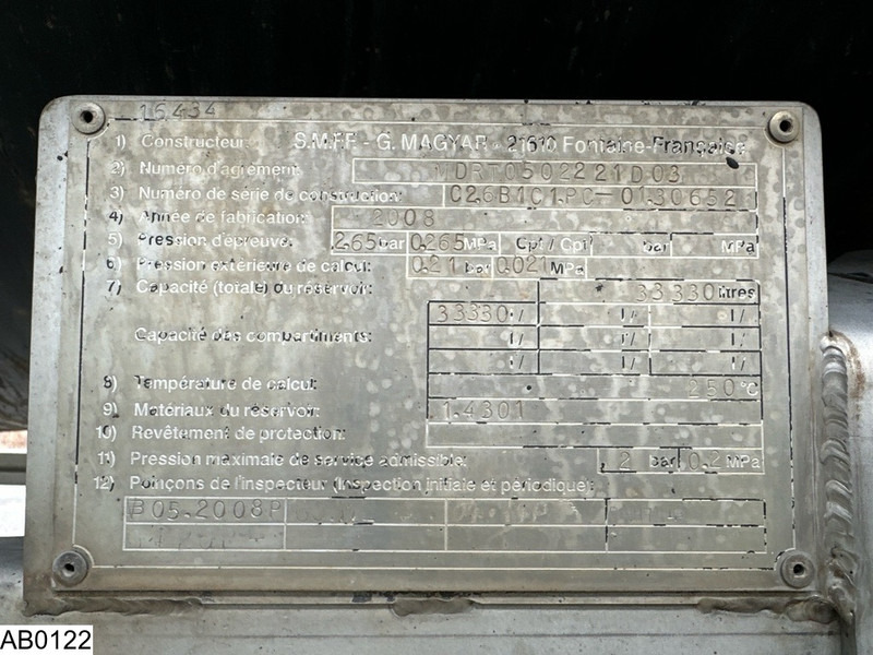 Magyar Bitum 33330 Liter, 1 Compartment - Cisternový náves: obrázok 3 Magyar Bitum 33330 Liter, 1 Compartment - Cisternový náves: obrázok 3