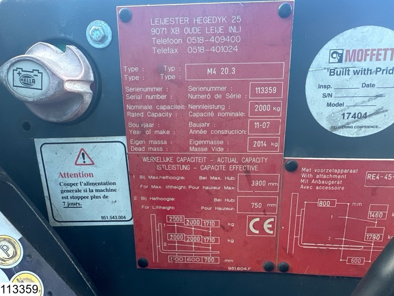 Moffett M4 20.3 3x3, H 3,90 mtr, 2000 KG - Závesný vysokozdvižný vozík: obrázok 5 Moffett M4 20.3 3x3, H 3,90 mtr, 2000 KG - Závesný vysokozdvižný vozík: obrázok 5