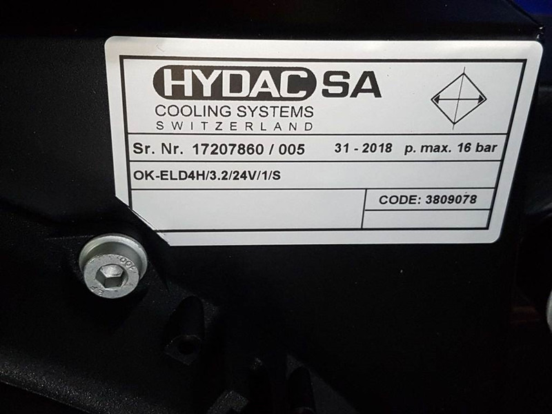 Hydac OK-ELD4H/3.2/24V/1/S-3809078-Oil cooler/Ölkü - Hydraulika pre Stavebné stroje: obrázok 5 Hydac OK-ELD4H/3.2/24V/1/S-3809078-Oil cooler/Ölkü - Hydraulika pre Stavebné stroje: obrázok 5