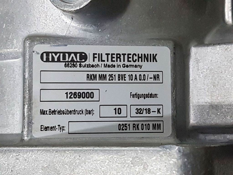 Hydac RKM MM 251 BVE 10 A 0.0/-NR-1269000-Filter - Hydraulika pre Stavebné stroje: obrázok 5 Hydac RKM MM 251 BVE 10 A 0.0/-NR-1269000-Filter - Hydraulika pre Stavebné stroje: obrázok 5
