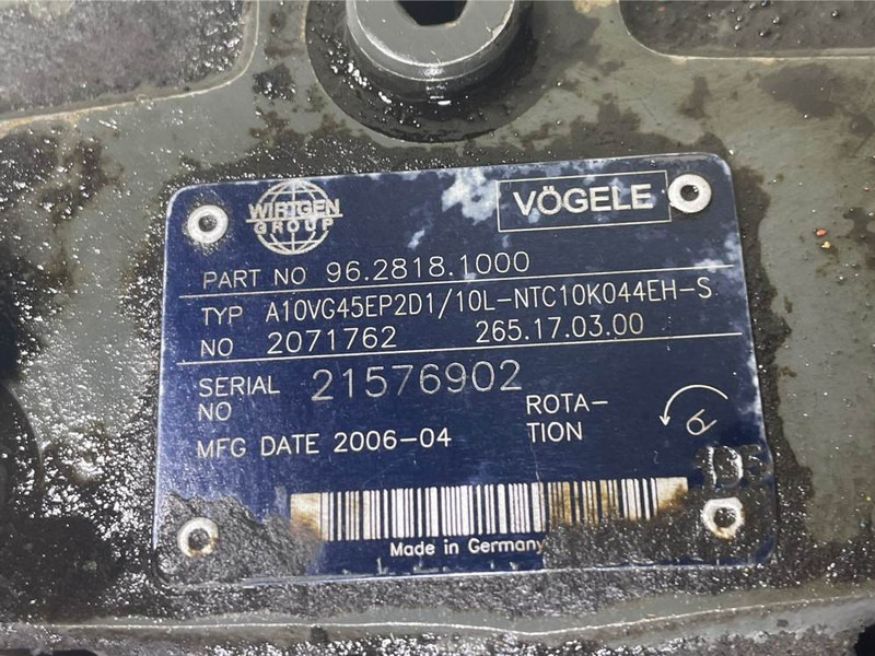 Vögele 96.2823.1000/R902071762/265.17.03.00-Drive pump - Hydraulika pre Stavebné stroje: obrázok 4 Vögele 96.2823.1000/R902071762/265.17.03.00-Drive pump - Hydraulika pre Stavebné stroje: obrázok 4