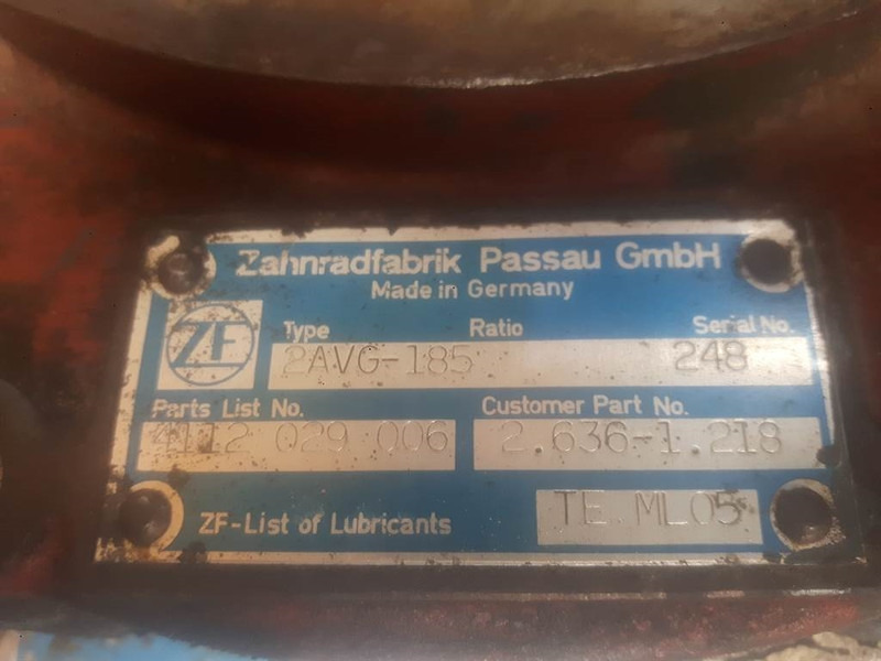 ZF 2AVG-185 - Ahlmann AL 95 - Transmission/Getriebe - Prevodovka a diely pre Stavebné stroje: obrázok 2 ZF 2AVG-185 - Ahlmann AL 95 - Transmission/Getriebe - Prevodovka a diely pre Stavebné stroje: obrázok 2