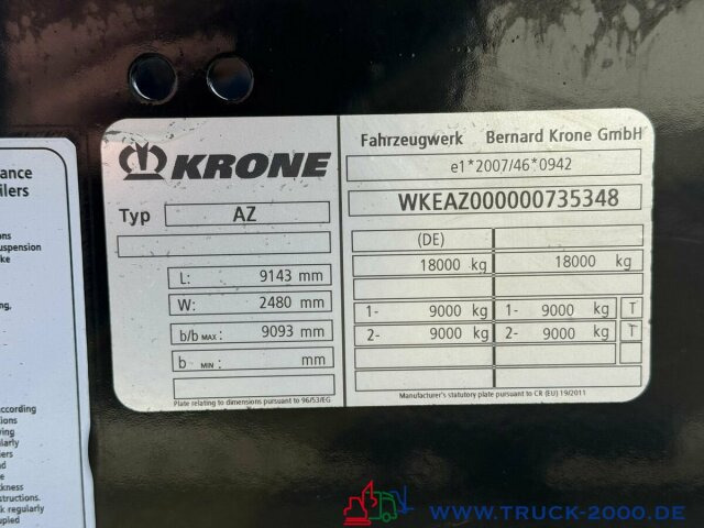 Krone AZ18 Box Carrier - Luft - BPW Achsen - Príves preprava kontajnerov/ Výmenná nadstavba: obrázok 5 Krone AZ18 Box Carrier - Luft - BPW Achsen - Príves preprava kontajnerov/ Výmenná nadstavba: obrázok 5