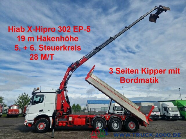 Mercedes-Benz Arocs 3251 8x4 Hiab 302 EP-5 28M/T 19mHakenhöhe - Sklápač, Auto s hydraulickou rukou: obrázok 1 Mercedes-Benz Arocs 3251 8x4 Hiab 302 EP-5 28M/T 19mHakenhöhe - Sklápač, Auto s hydraulickou rukou: obrázok 1