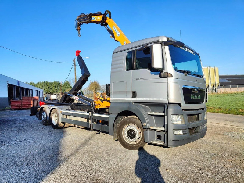 MAN TGX 26.400 6x2 Euro5 Container LEEBUR + Crane Effer 145 - Hákový nosič kontajnerov, Auto s hydraulickou rukou: obrázok 2 MAN TGX 26.400 6x2 Euro5 Container LEEBUR + Crane Effer 145 - Hákový nosič kontajnerov, Auto s hydraulickou rukou: obrázok 2
