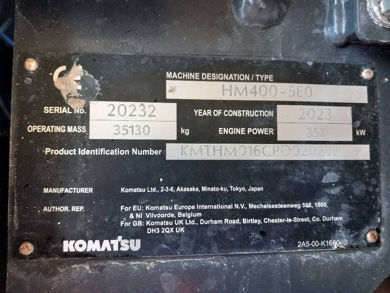 Komatsu HM400-5E0 - Ťahačový kĺbový damper: obrázok 2 Komatsu HM400-5E0 - Ťahačový kĺbový damper: obrázok 2