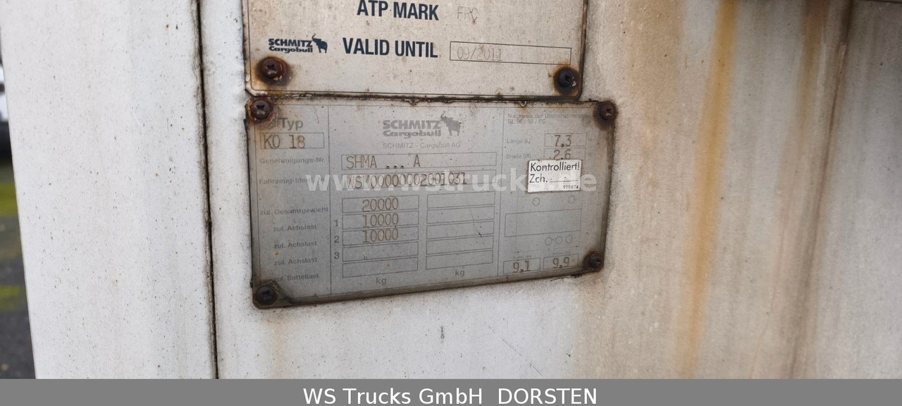 Schmitz Cargobull KO18 TKing SL 100 Rohrbahn Fleisch - Príves chladírenské: obrázok 5 Schmitz Cargobull KO18 TKing SL 100 Rohrbahn Fleisch - Príves chladírenské: obrázok 5