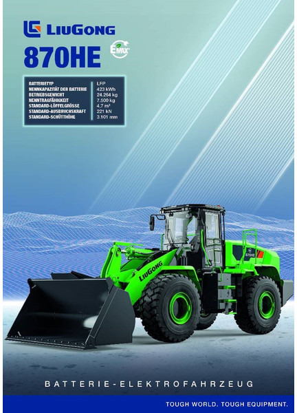 LIUGONG 870 HE vollelektrisch, 24.2 t, 4.7-5.2 cbm - Kolesový nakladač: obrázok 1 LIUGONG 870 HE vollelektrisch, 24.2 t, 4.7-5.2 cbm - Kolesový nakladač: obrázok 1