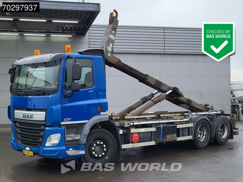 DAF CF 400 6X2 VDL S-21-6200 Hooklift Lift Axle Automatic ACC Euro 6 - Hákový nosič kontajnerov: obrázok 1 DAF CF 400 6X2 VDL S-21-6200 Hooklift Lift Axle Automatic ACC Euro 6 - Hákový nosič kontajnerov: obrázok 1