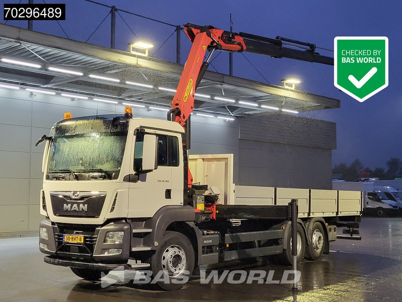MAN TGS 26.360 TGS 6X2 NL-Truck Palfinger PK17.001 Crane Kran Lift+Steering-Axle Navi Euro 6 Palfinger - Valníkový/ Plošinový nákladný automobil, Auto s hydraulickou rukou: obrázok 1 MAN TGS 26.360 TGS 6X2 NL-Truck Palfinger PK17.001 Crane Kran Lift+Steering-Axle Navi Euro 6 Palfinger - Valníkový/ Plošinový nákladný automobil, Auto s hydraulickou rukou: obrázok 1