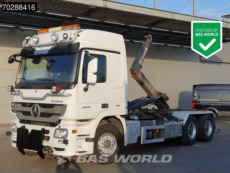Mercedes-Benz Actros 2648 Actros 6X4 HIAB XR20SL56 Hooklift Big-Axle Automatic Euro 5 - Hákový nosič kontajnerov: obrázok 1 Mercedes-Benz Actros 2648 Actros 6X4 HIAB XR20SL56 Hooklift Big-Axle Automatic Euro 5 - Hákový nosič kontajnerov: obrázok 1