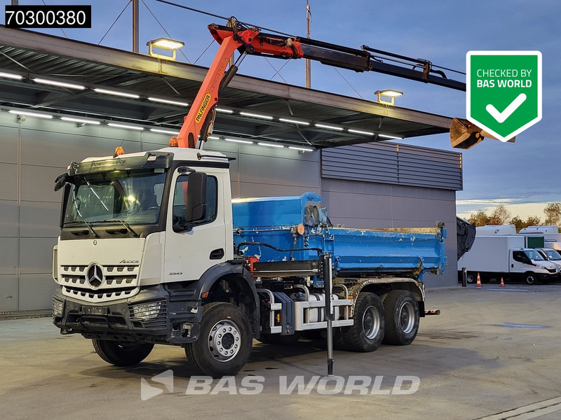 Mercedes-Benz Arocs 3343 6X4 Palfinger PK12.501 SLD Kran Crane 7m3 tipper Big-Axle Automatic Euro 6 - Sklápač, Auto s hydraulickou rukou: obrázok 1 Mercedes-Benz Arocs 3343 6X4 Palfinger PK12.501 SLD Kran Crane 7m3 tipper Big-Axle Automatic Euro 6 - Sklápač, Auto s hydraulickou rukou: obrázok 1