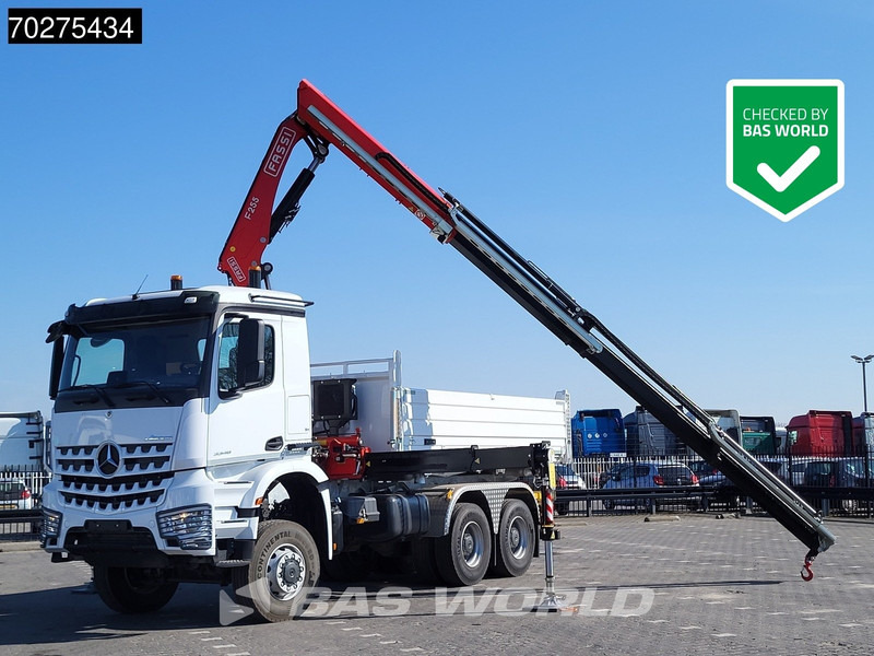 Mercedes-Benz Arocs 3348 6X6 Fassi F255A.2.24 xe-dynamic Kran Dreiseitenkipper Navi Euro 6 - Sklápač, Auto s hydraulickou rukou: obrázok 1 Mercedes-Benz Arocs 3348 6X6 Fassi F255A.2.24 xe-dynamic Kran Dreiseitenkipper Navi Euro 6 - Sklápač, Auto s hydraulickou rukou: obrázok 1