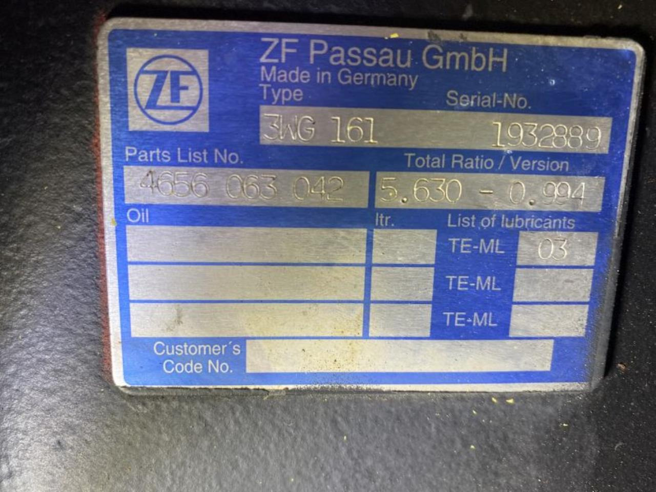 ZF 3WG161 - Transmisie pre Manipulačná technika: obrázok 3 ZF 3WG161 - Transmisie pre Manipulačná technika: obrázok 3