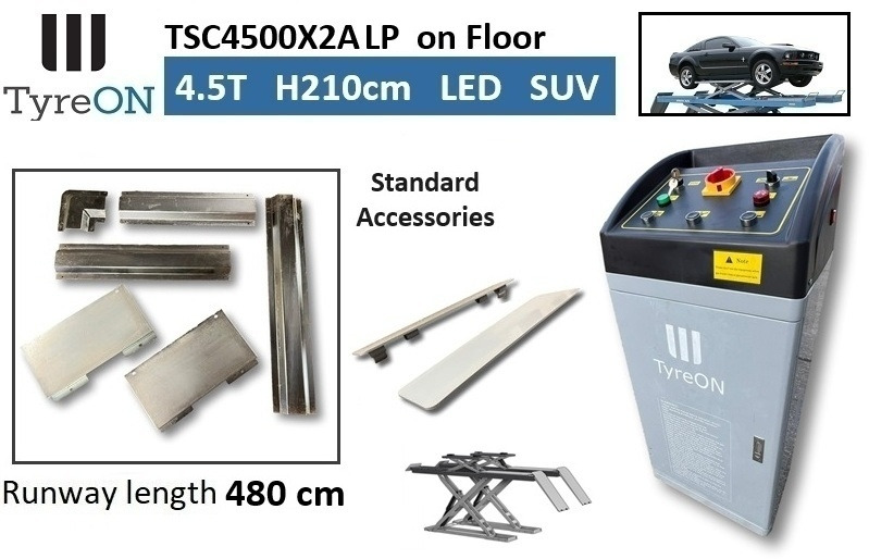 Skladová technika TSC4500X2A LP wheel alignment lift - On floor - Free wheel lifting system - 4.8 m led lightened runways (63 cm wide) - 210 cm lifting height - 4.5 T: obrázok 6 Skladová technika TSC4500X2A LP wheel alignment lift - On floor - Free wheel lifting system - 4.8 m led lightened runways (63 cm wide) - 210 cm lifting height - 4.5 T: obrázok 6