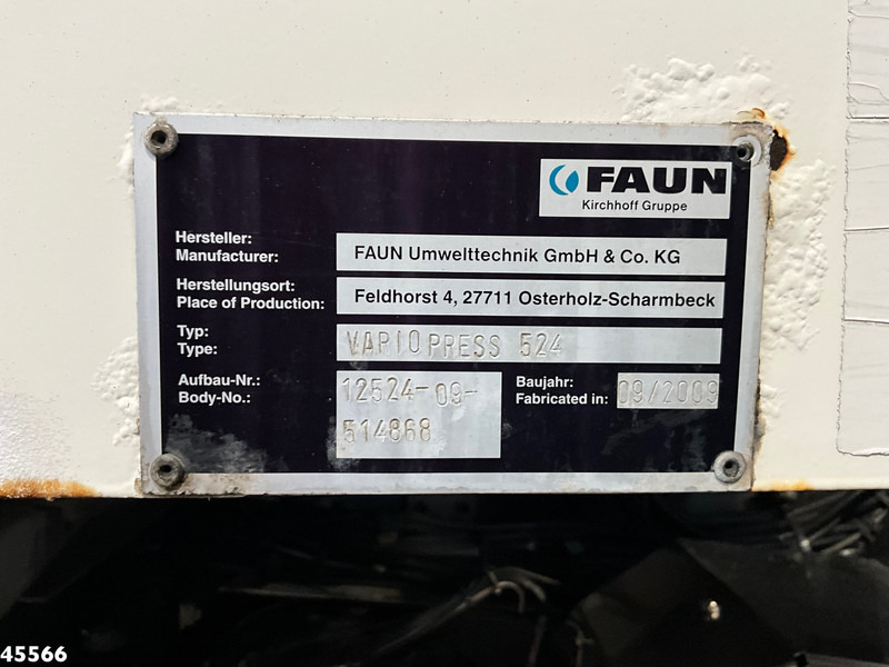 Auto na odvoz odpadu DAF FAN 75 CF 360 Euro 5 Faun 24m³ Manual Gearbox: obrázok 19