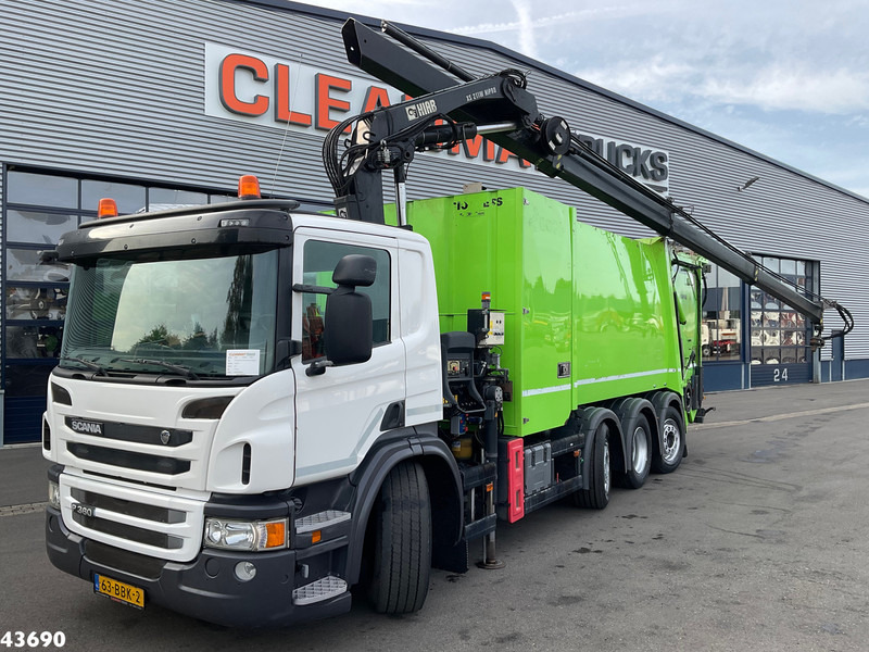Scania P 360 Faun 18m³ + Hiab crane + Underground Container Washing Installation - Auto na odvoz odpadu: obrázok 1 Scania P 360 Faun 18m³ + Hiab crane + Underground Container Washing Installation - Auto na odvoz odpadu: obrázok 1