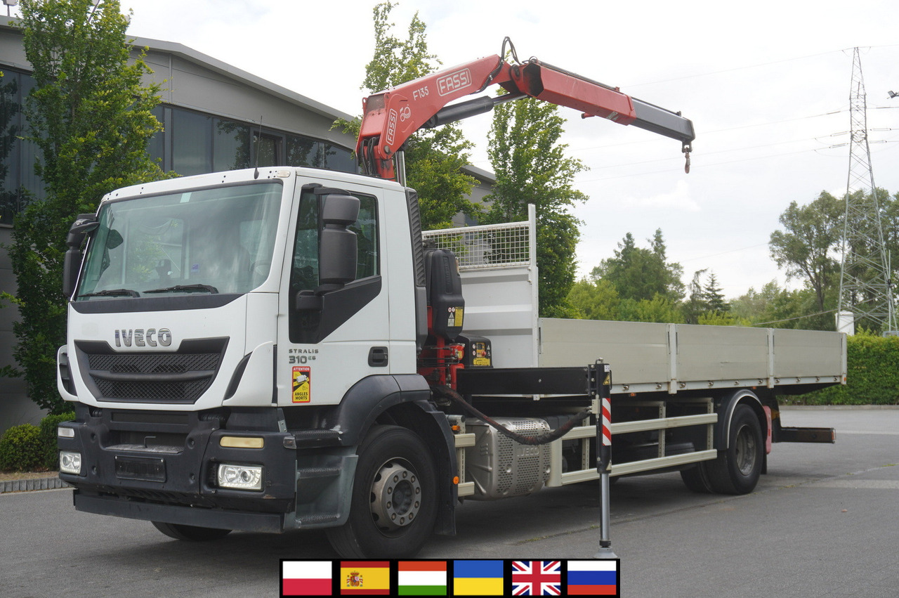 IVECO STRALIS 19.310 E6 / Flatbed 19 EPAL / FASSI F135 / 225 MTH! / 5.7 T - Valníkový/ Plošinový nákladný automobil, Auto s hydraulickou rukou: obrázok 1 IVECO STRALIS 19.310 E6 / Flatbed 19 EPAL / FASSI F135 / 225 MTH! / 5.7 T - Valníkový/ Plošinový nákladný automobil, Auto s hydraulickou rukou: obrázok 1
