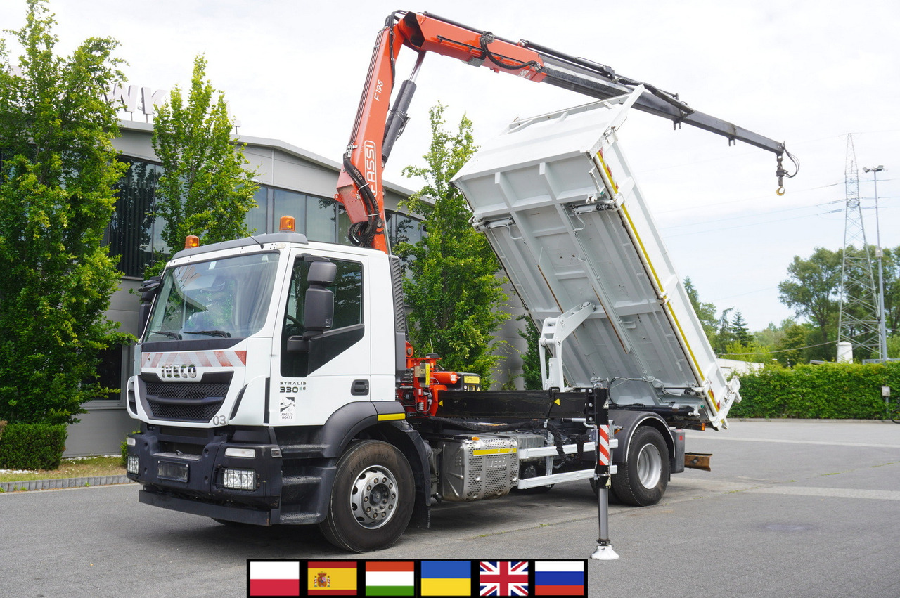 IVECO STRALIS 330 E6 / FASSI 195A 8.5 T / 3-side tipper - Sklápač, Auto s hydraulickou rukou: obrázok 1 IVECO STRALIS 330 E6 / FASSI 195A 8.5 T / 3-side tipper - Sklápač, Auto s hydraulickou rukou: obrázok 1