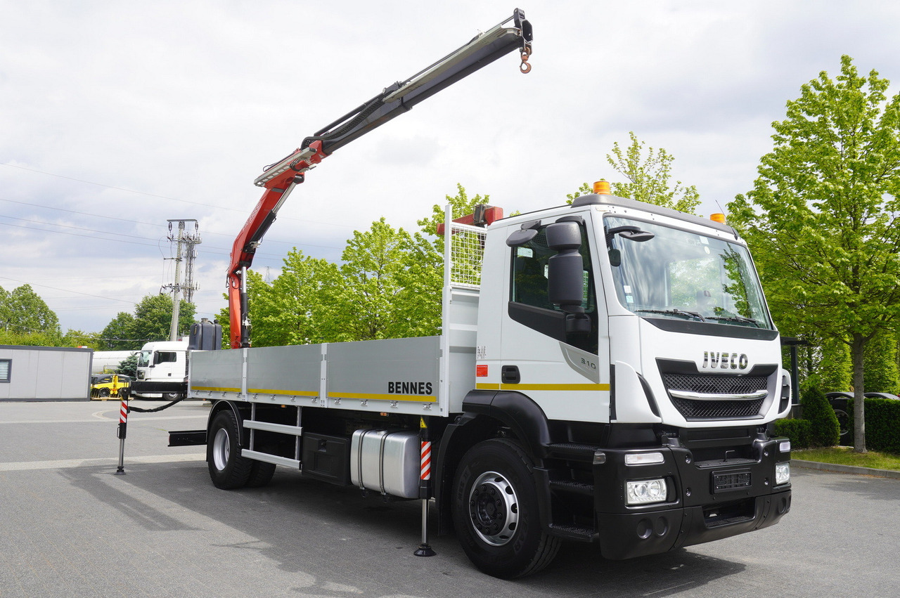 Valníkový/ Plošinový nákladný automobil, Auto s hydraulickou rukou Iveco Stralis 310 / 34 tho km !!! / FASSI 4 Tons 400 MTH! / Flatbed: obrázok 12