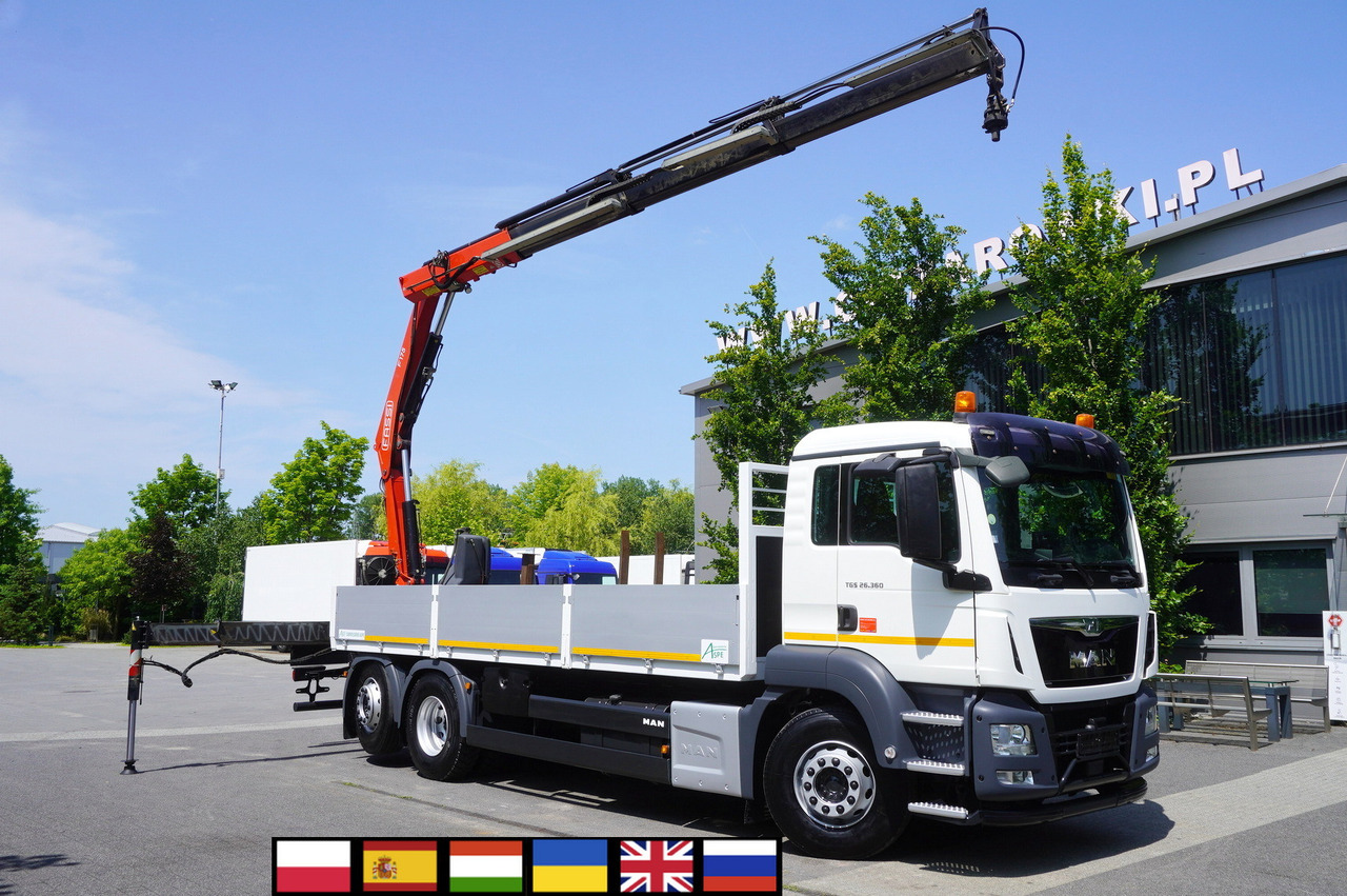 MAN TGS 26.360 Flatbed / Fassi F175 7.7 T / steered 3rd axle - Auto s hydraulickou rukou: obrázok 1 MAN TGS 26.360 Flatbed / Fassi F175 7.7 T / steered 3rd axle - Auto s hydraulickou rukou: obrázok 1
